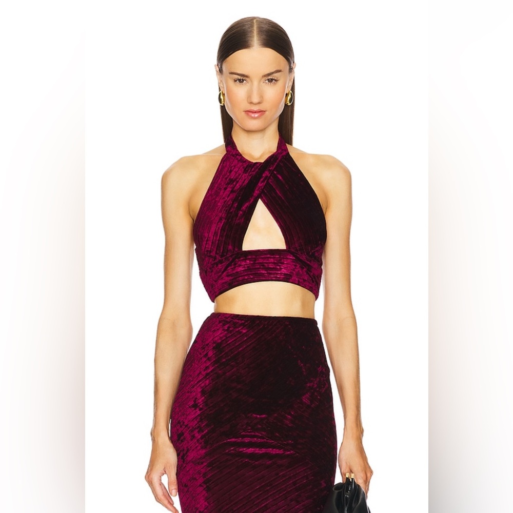 NWT Michael Costello x REVOLVE Spencer Top in Oxblood Red